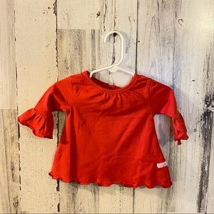 Ruffle Butts Red Belle Top (3-6 Months)